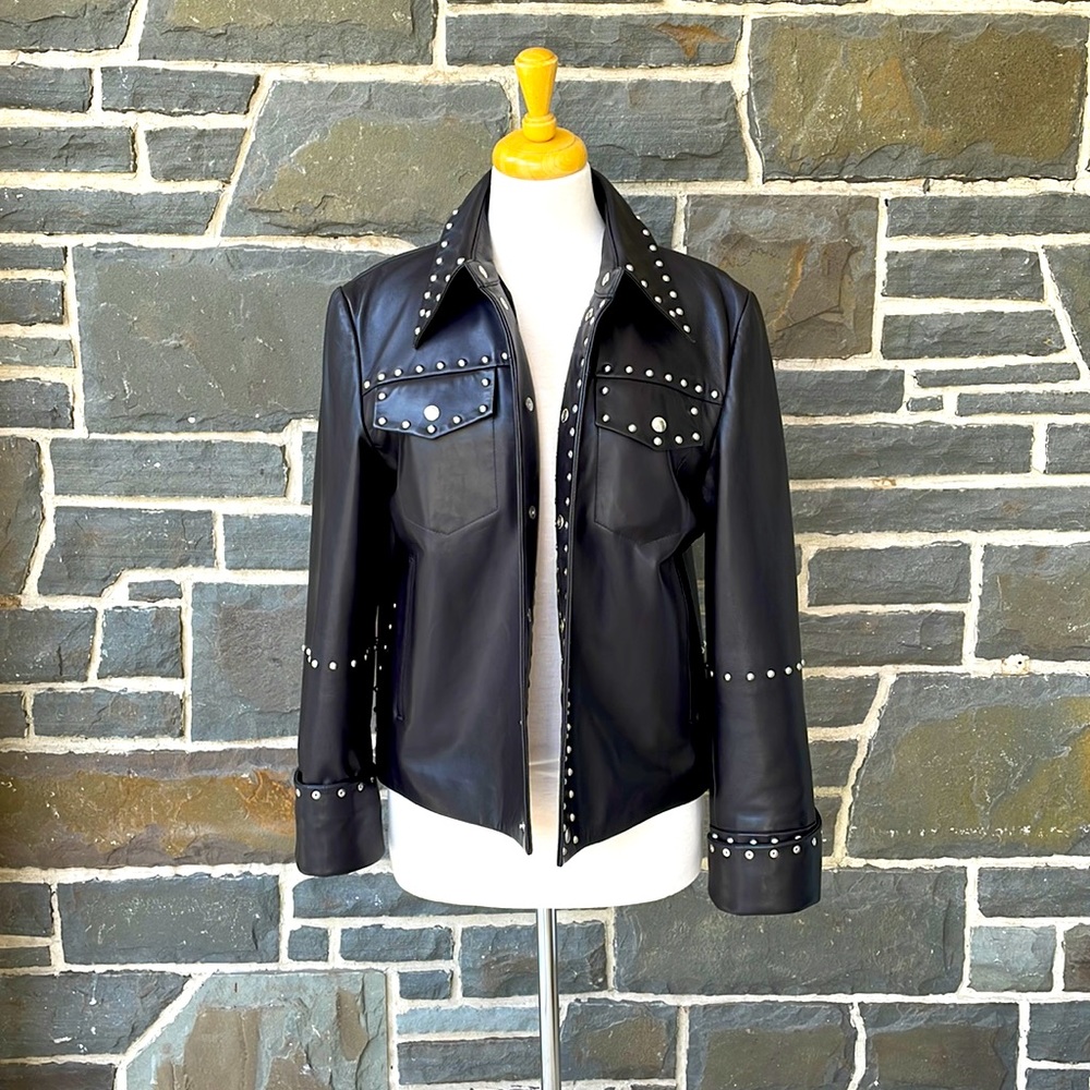 Helmet Lang Leather Studded Jacket